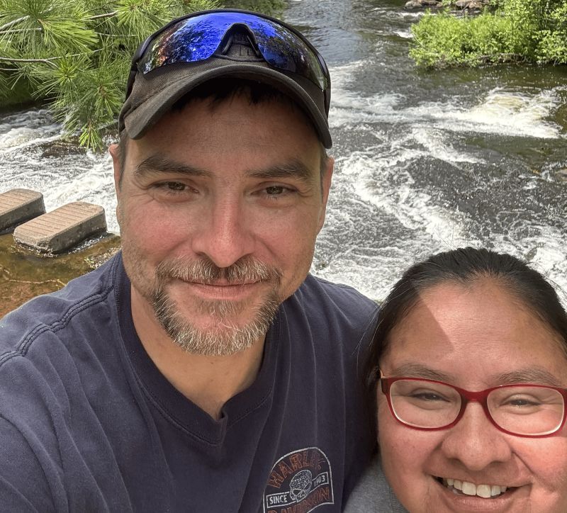 David Wonegeshik with his wife